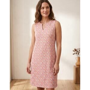 J. McLaughlin Catalina Cloth Ellison Sleeveless Dress Orange Pink Sz M Summer